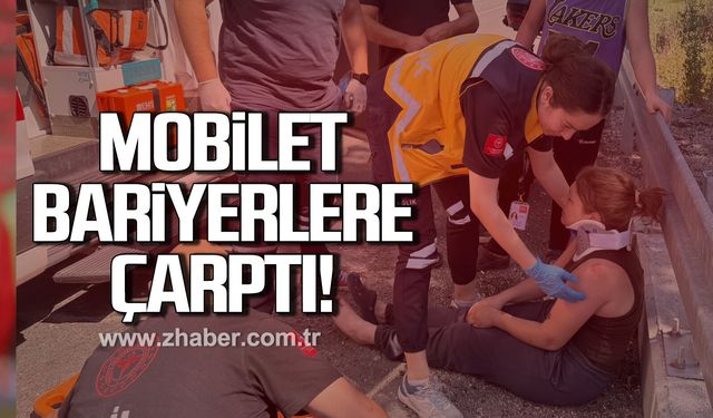Direksiyon hâkimiyetini kaybeden mobilet sürücüsü bariyere çarptı: 1 yaralı