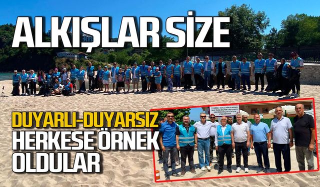 Sahile yayıldılar duyarlı-duyarsız herkese örnek oldular