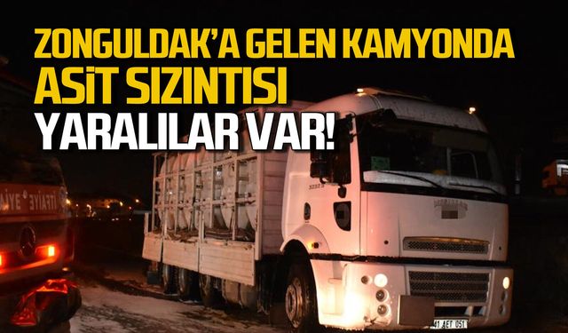 Zonguldak'a gelen kamyonda asit sızıntısı... Yaralılar var