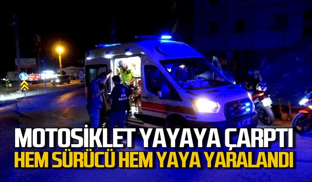 Motosiklet yayaya çarpı: Hem sürücü hem yaya hastanelik oldu