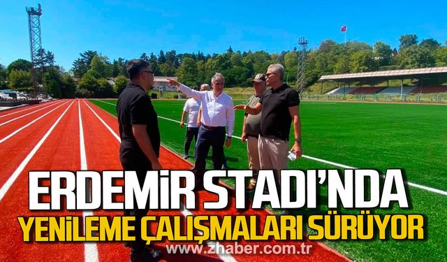 Erdemir Stadı’nda yenileme çalışmaları sürüyor.
