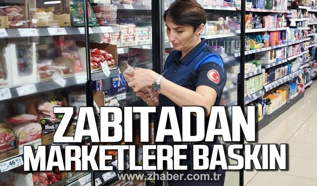 Devrek'te zabıtadan marketlere baskın.