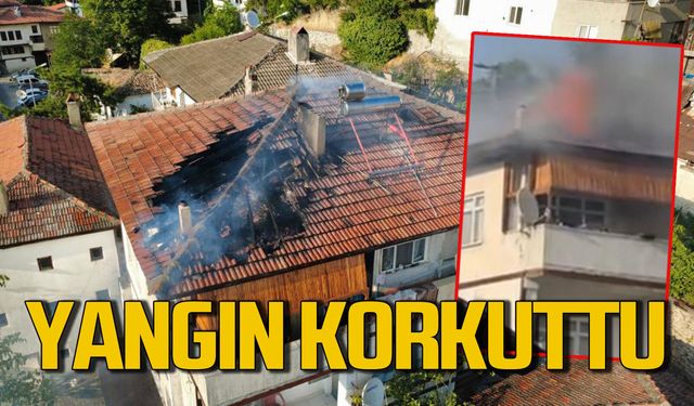 Yangın korkuttu: 3 katlı evin çatısında çıkan yangın söndürüldü