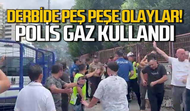 Zonguldakspor ve Karabük İdmanyurdu maçında olaylar büyüdü. Polis gaz kullandı