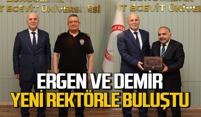 BEUN Rektörü Sinan Ergen ve İbrahim Halil Demir'i makamında kabul etti