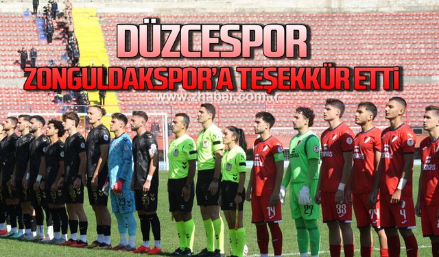 Düzcespor, Zonguldakspor’a teşekkür etti