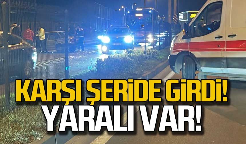 Ereğli'de kaza! karşı şeride girdi!