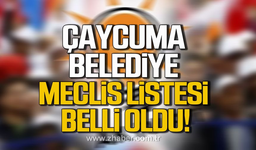 Ak Parti Çaycuma Belediye meclis listesi belli oldu!