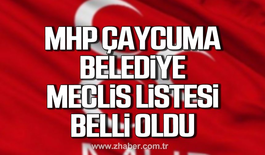 MHP Çaycuma Belediye Meclis listesi belli oldu!