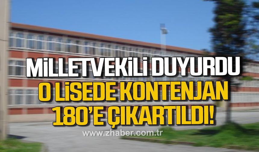 Bozkurt duyurdu! Kdz. Ereğli Anadolu Lisesi’nin kontenjanı 180'e çıkartıldı!