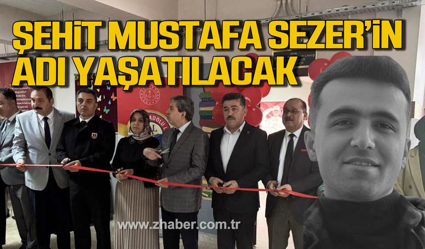 Zonguldak'ta Şehit Piyade Uzman Çavuş Mustafa Sezer’in anısına kütüphane açıldı!