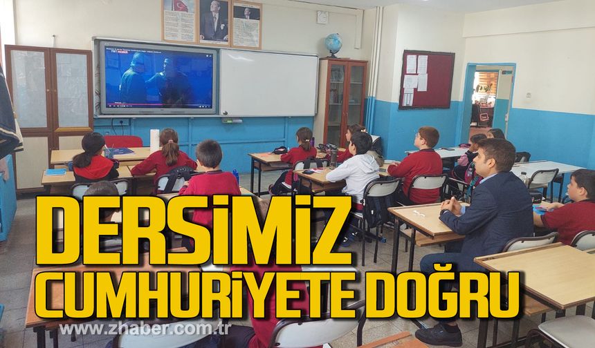 Zonguldak’ta öğrencilerin ilk dersi "Dersimiz: Cumhuriyete Doğru"