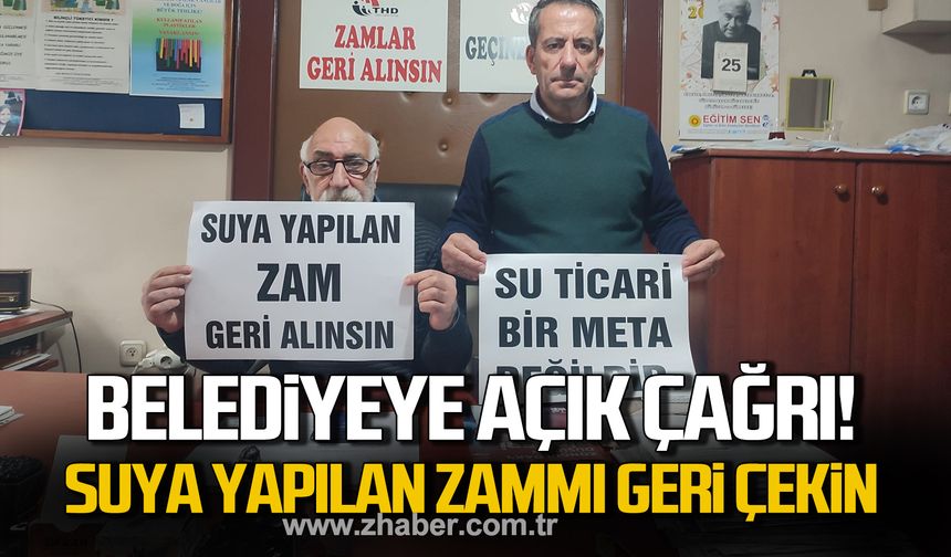 Zonguldak Belediyesi'ne açık çağrı! "Suya yapılan zammı geri çekin"