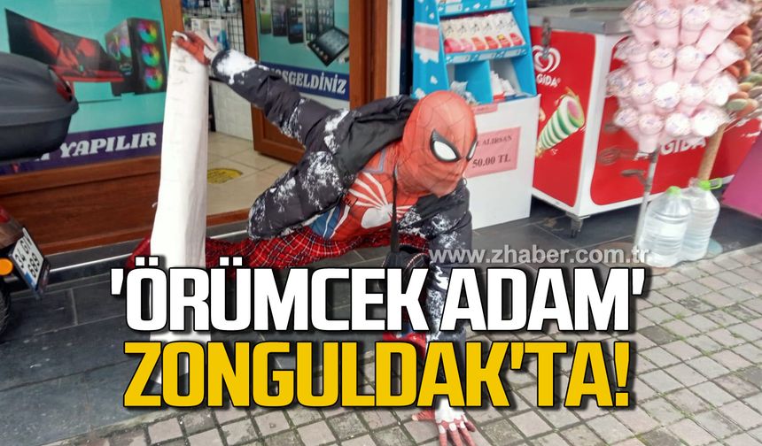 Türkiye'yi dolaşan 'Örümcek Adam' Zonguldak'ta!