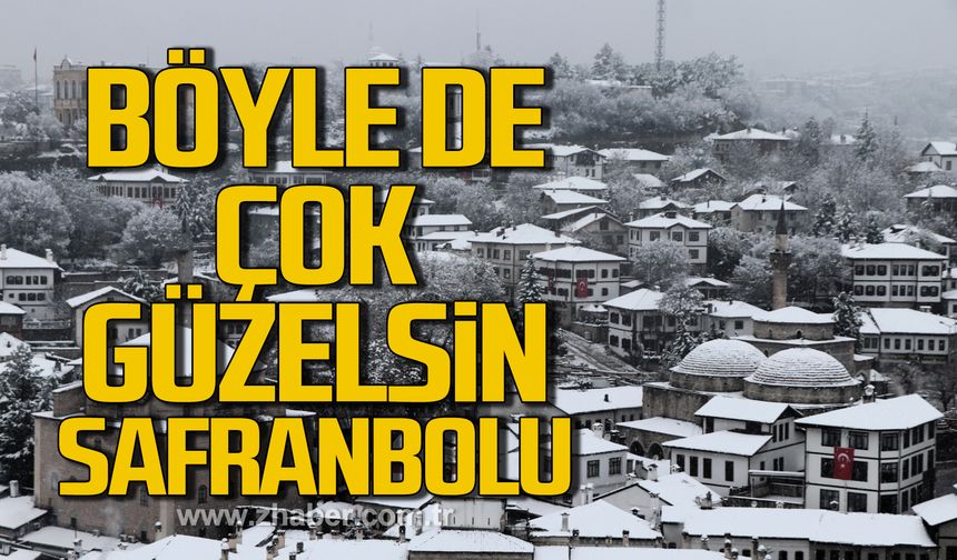 Beyaz örtüyle kaplanan Safranbolu güzelliğiyle yine büyüledi