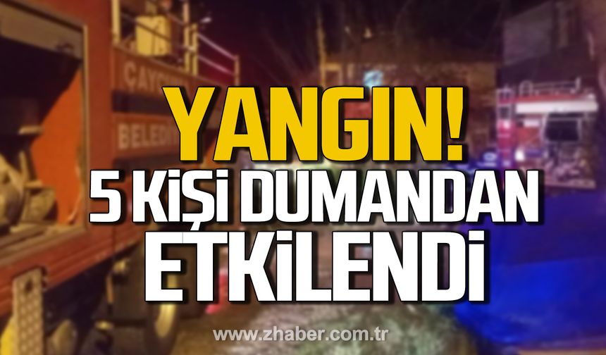 Çaycuma'da yangın! 5 kişi dumandan etkilendi!