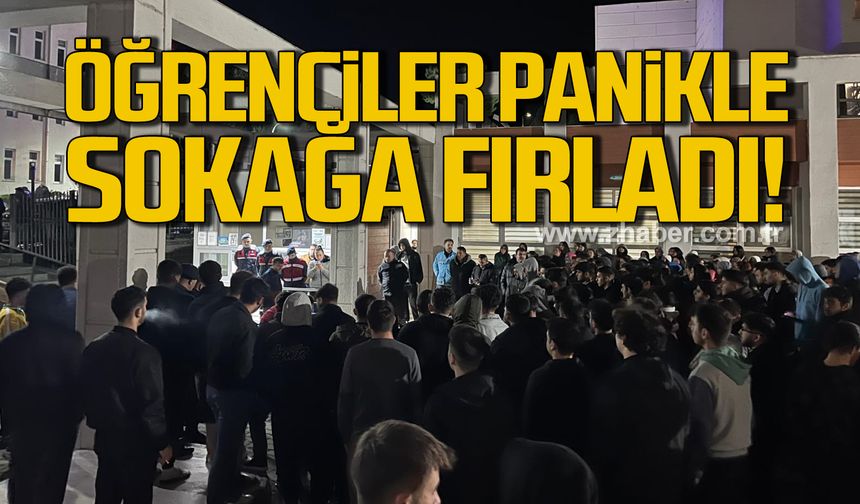 Öğrenciler panikle sokağa fırladı!