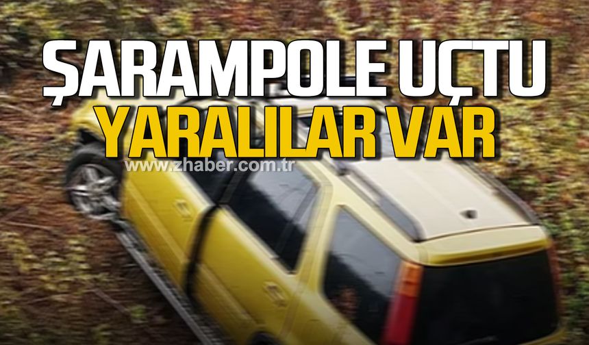 Çaycuma'da otomobil şarampole uçtu! Yaralılar var!