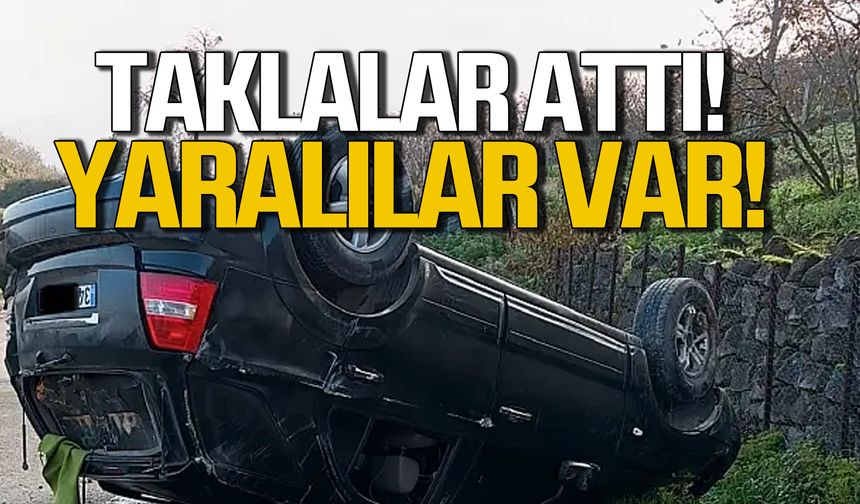 Bartın yolunda kaza! Takla attı yaralılar var!