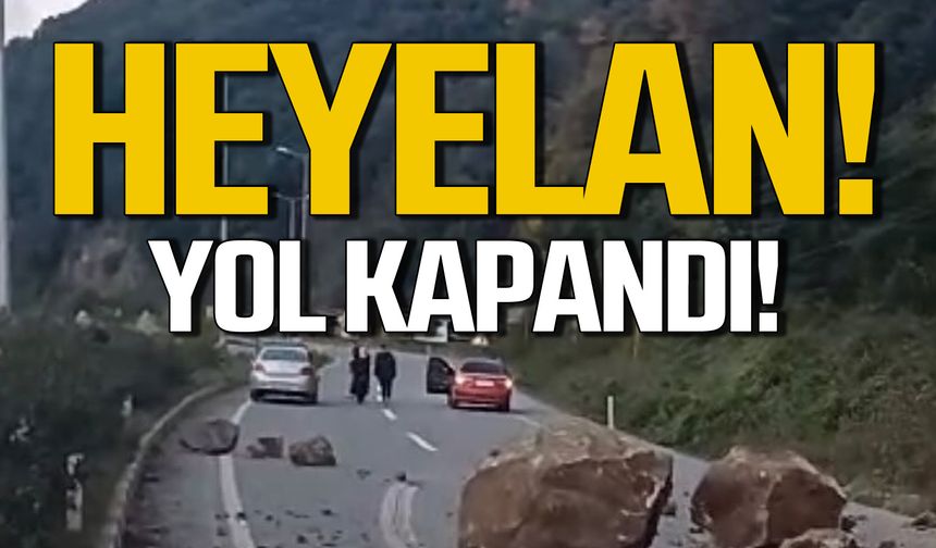 Alaplı Ereğli yolunda heyelan! Yol kapandı!