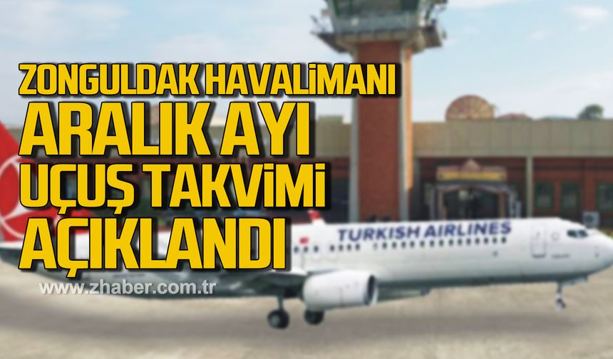 Zonguldak Havalimanı Aralık ayı uçuş takvimi açıklandı!