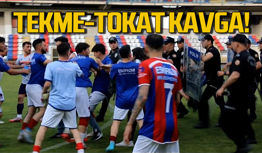 Amatör maçta kavga: Maç bitti yumruklar başladı!