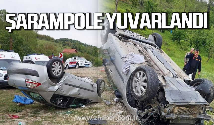 Devrek'te otomobil şarampole yuvarlandı!