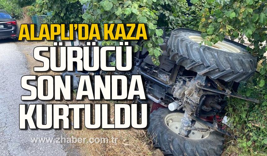Alaplı'da kaza! Sürücü son anda kurtuldu!