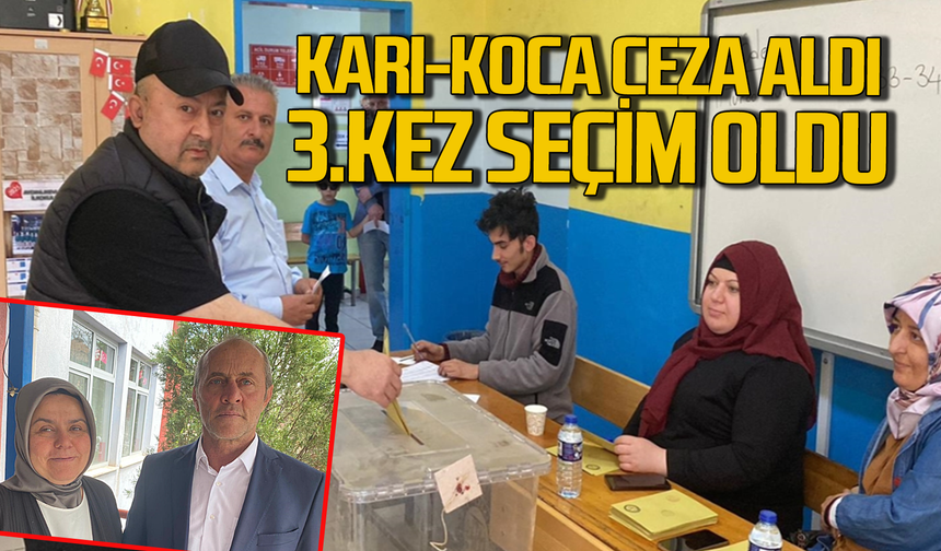 Karı- kocanın aldığı hapis cezası nedeniyle 3'üncü kez muhtarlık seçimi yapıldı