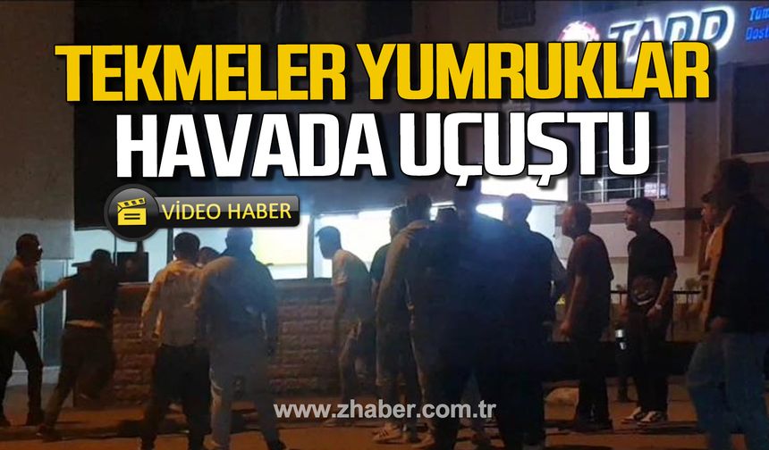 Karabük'te iki grup arasında tekmeler yumruklar havada uçuştu!