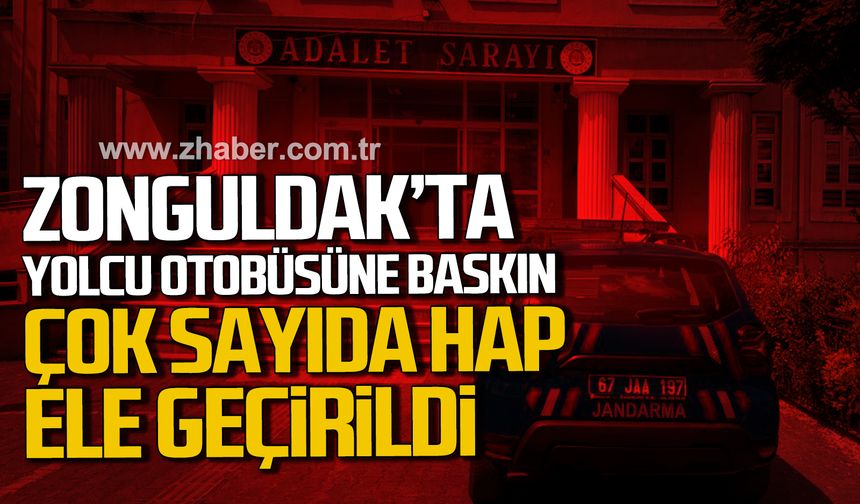 Zonguldak'ta yolcu otobüsüne baskın! Çok sayıda hap ele geçirildi!