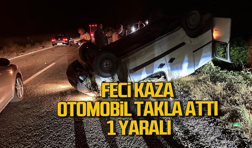 Çaycuma'da feci kaza otomobil takla attı 1 yaralı