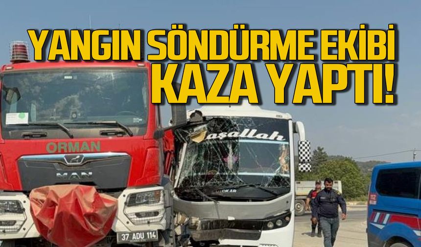 Yangın söndürme ekibi kaza yaptı!