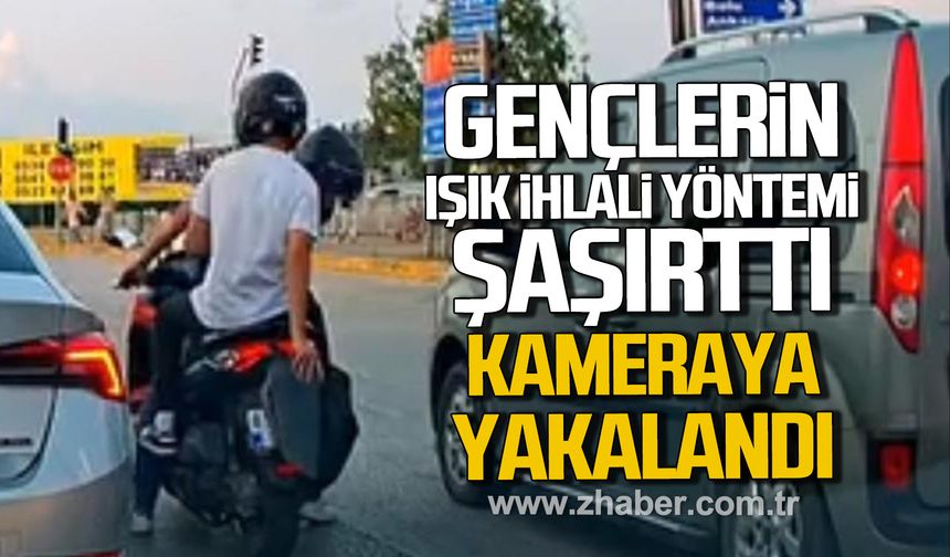Düzce’de gençlerin kırmızı ışık ihlali yöntemi şaşırttı!