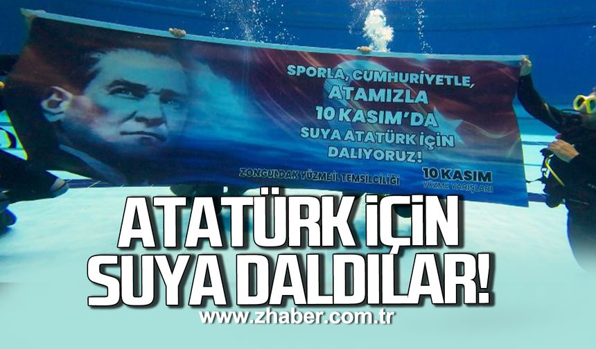Atatürk için suya daldılar!