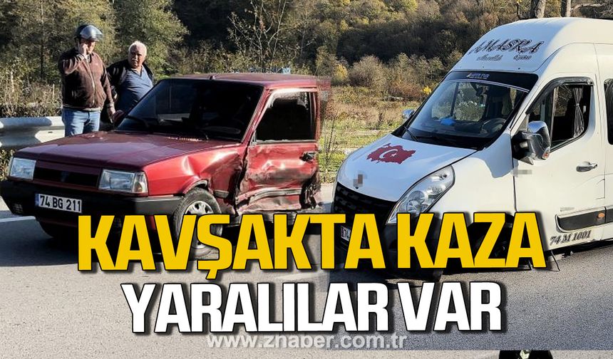 Bartın'da yolcu minibüsü ve otomobil çarpıştı! Yaralılar var