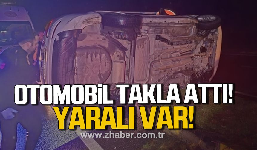 Kozlu’da Otomobil Refüje Çarparak Yan Yattı: 1 Yaralı