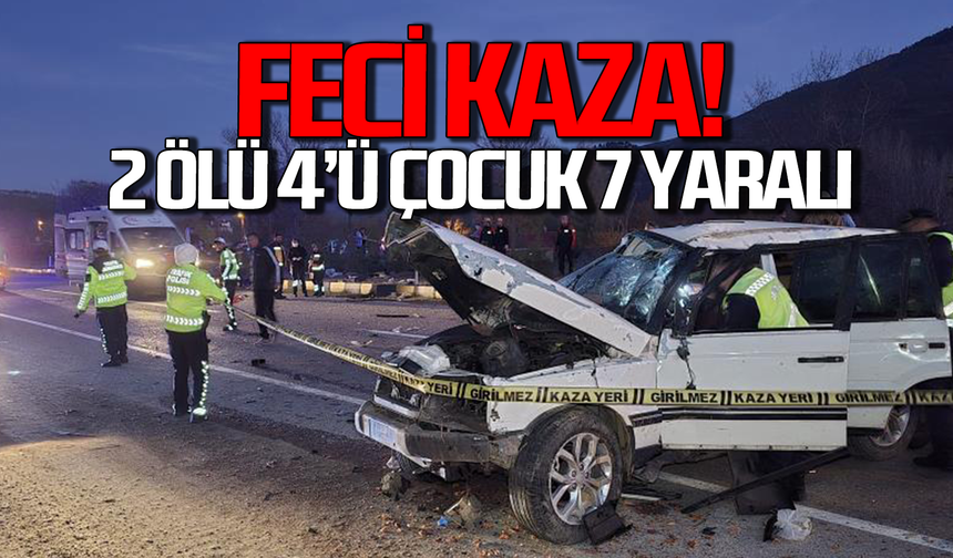 Feci kaza: 2 ölü, 4'ü çocuk 7 yaralı!