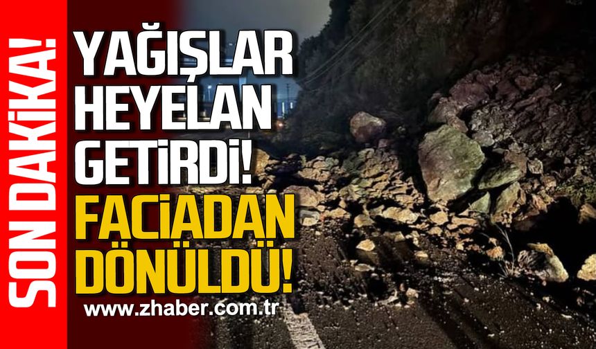 Alaplı-Ereğli Yolunda Heyelan: Faciadan dönüldü!