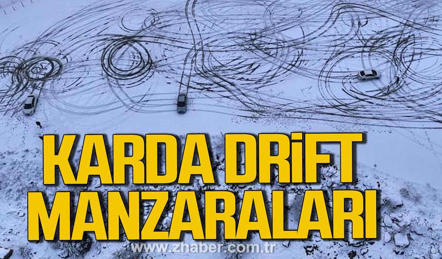 Karabük'te sürücüler karın tadını drift atarak çıkarttı!