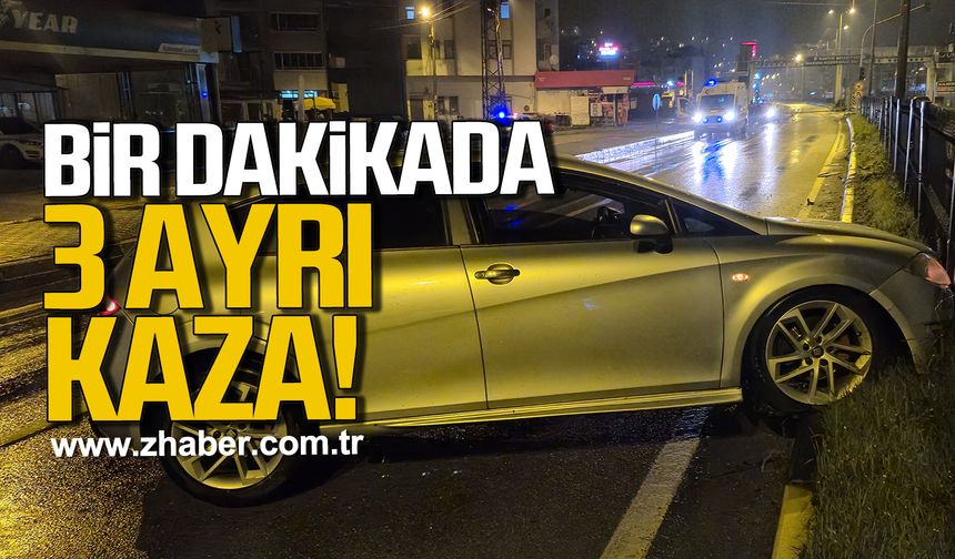 Bartın'da bir dakikada 3 ayrı kaza