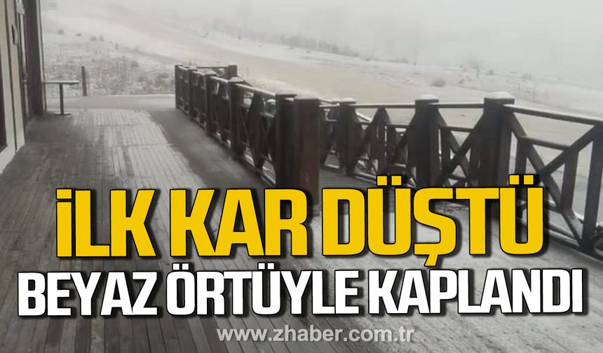 Karabük'te mevsimin ilk karı düştü! Beyaz örtüyle kaplandı!