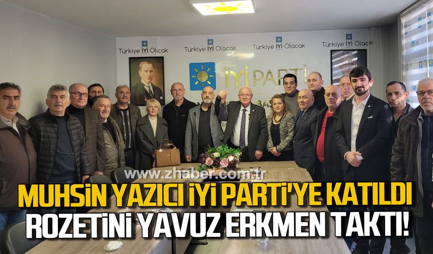 Muhsin Yazıcı İYİ Parti'ye katıldı! Rozetini Yavuz Erkmen taktı!