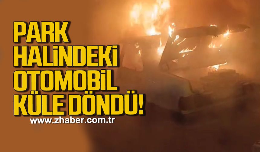 Karabük'te park halindeki otomobil küle döndü!