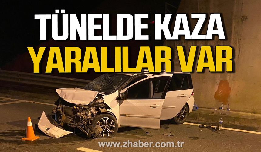 Alaplı'da tünel girişinde kaza! Yaralılar var!