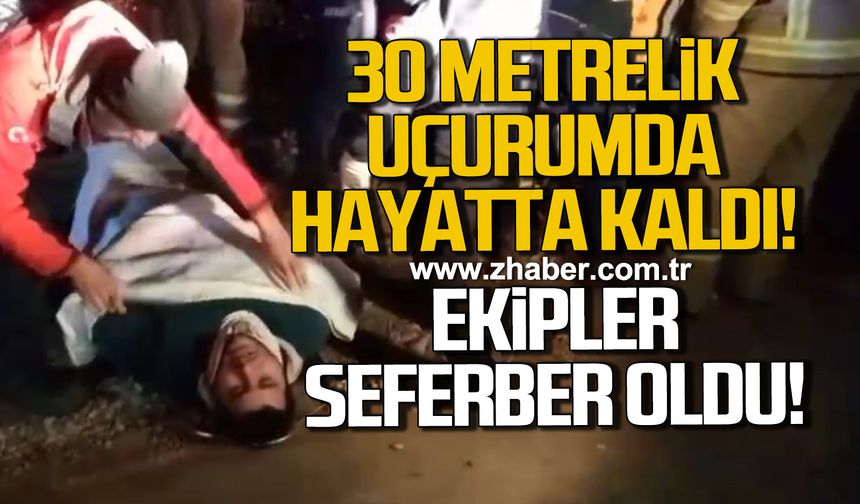 Safranbolu'da 30 Metrelik uçurumda hayatta kaldı, Ekipler seferber oldu
