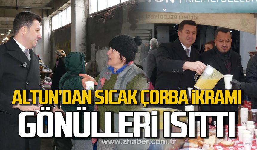 Kamil Altun'dan sıcak çorba ikramı. Gönülleri ısıttı.