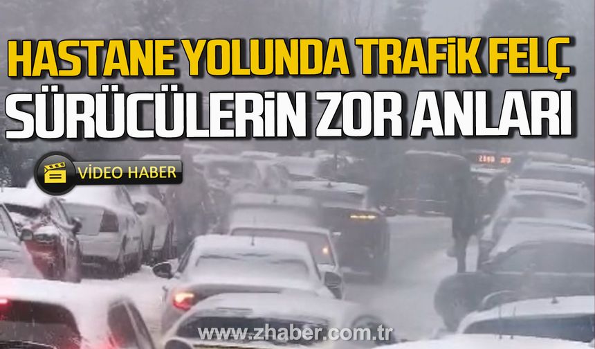 Zonguldak'ta hastane yolunda trafik felç. Sürücülerin zor anları.