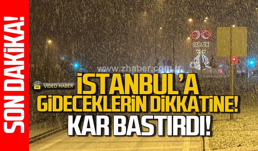 Zonguldak-Düzce yolunda yoğun kar yağışı