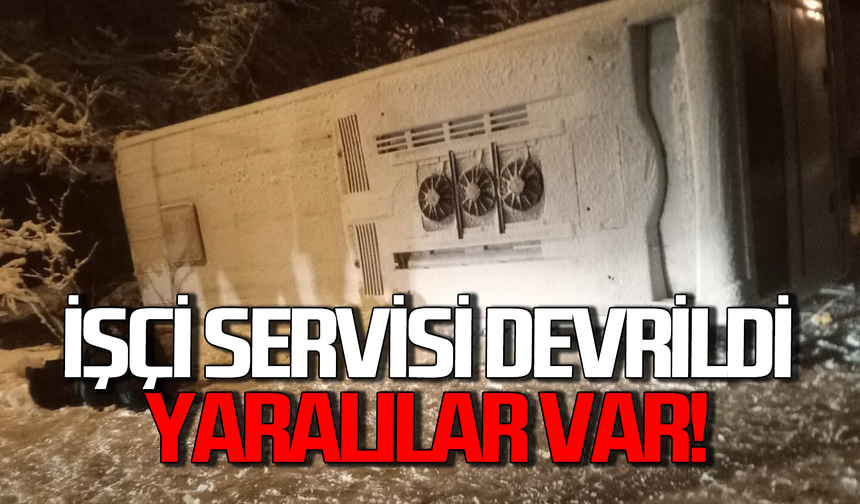 İşçi servisi devrildi: Yaralılar var